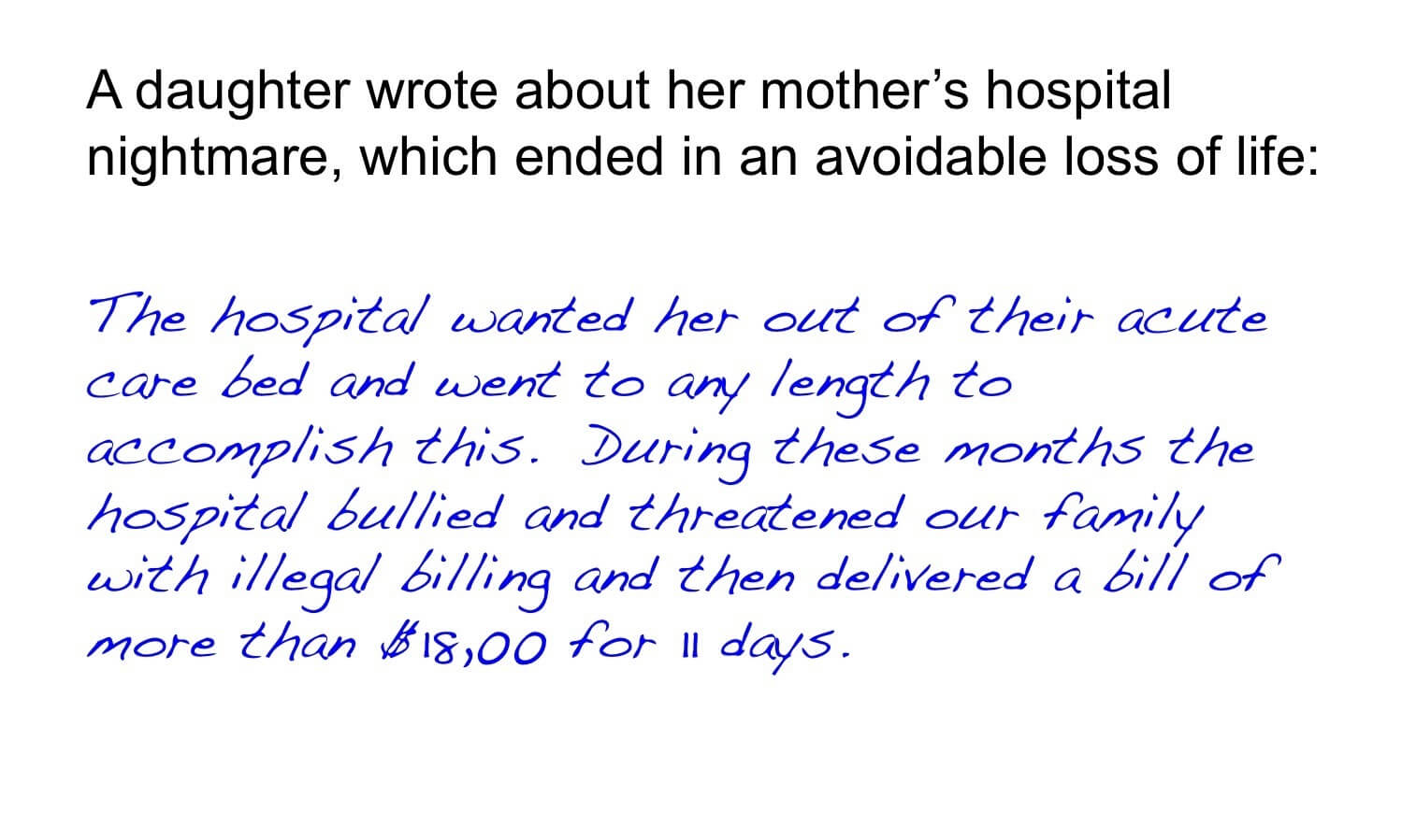 Snapshots of Hospital Harm