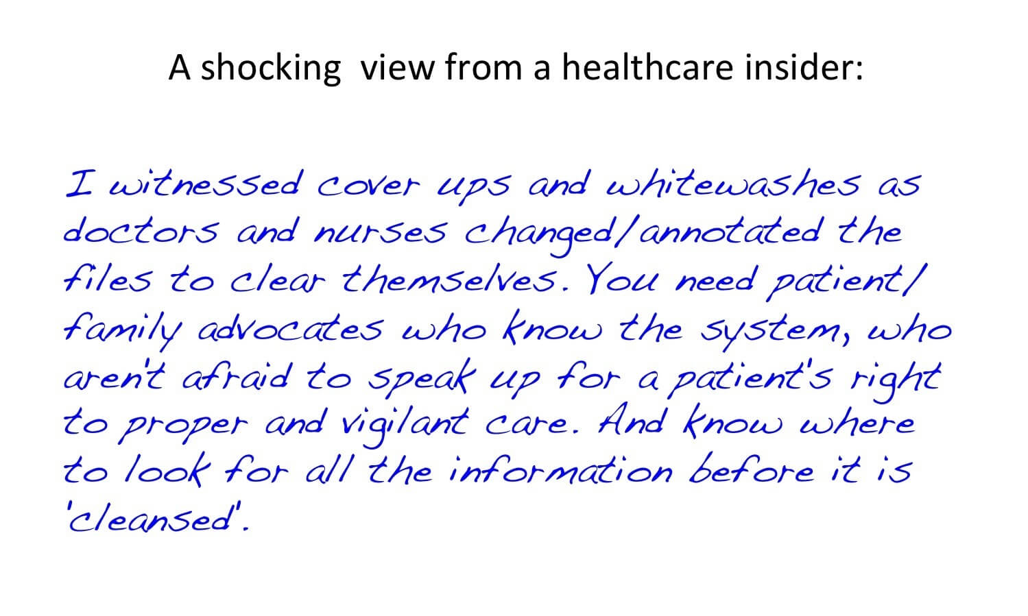 Snapshots of Hospital Harm