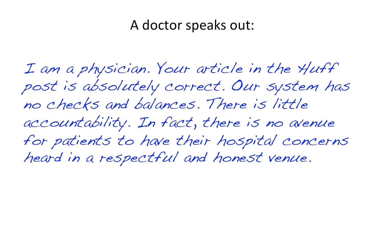 Snapshots of Hospital Harm